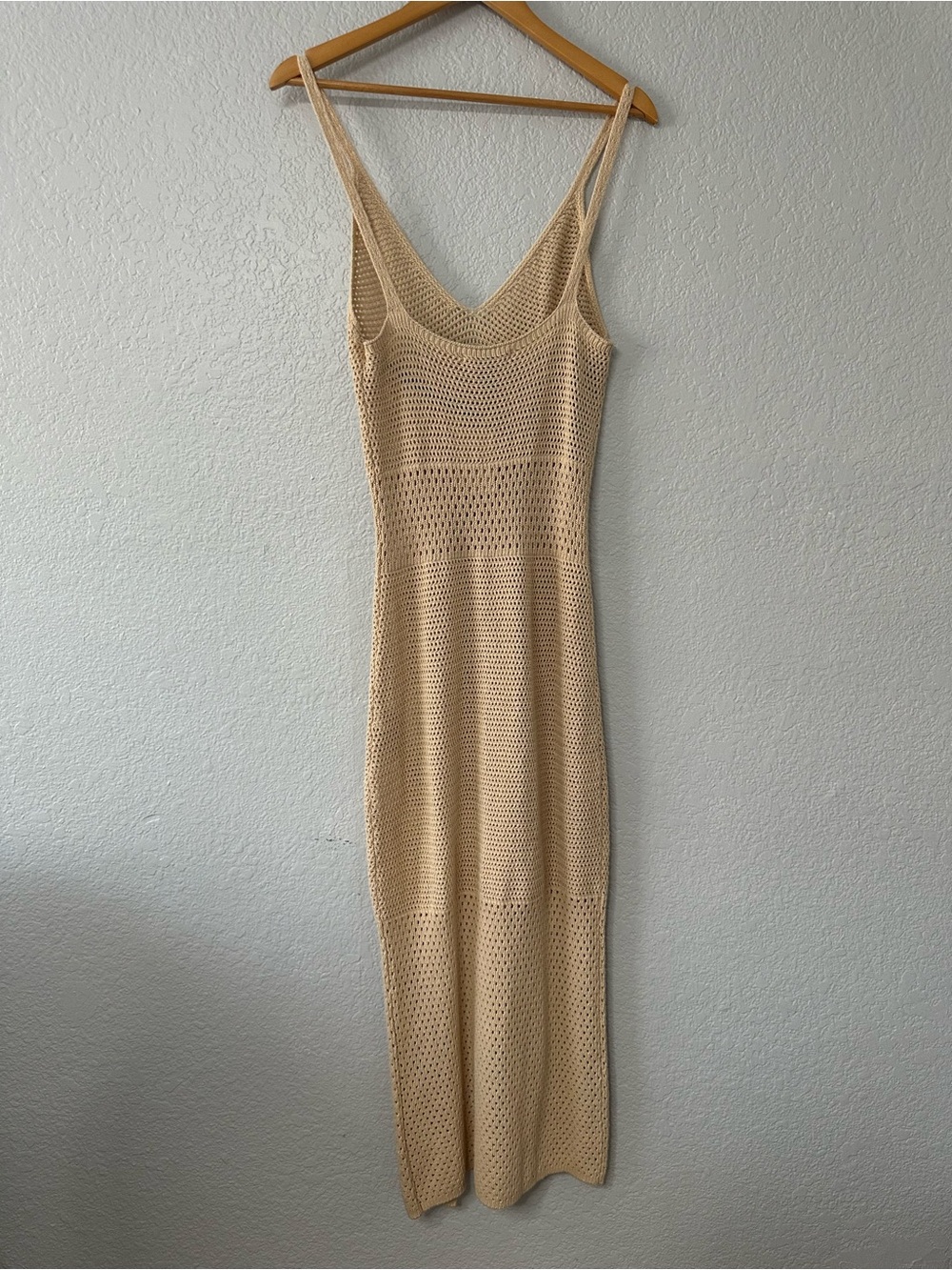 Forever 21 Crochet Midi Dress Sz S Knit Tank Beach Cover Up Summer Festival NWT - Picture 3 of 8